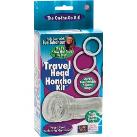 Travel Head Honcho Kit Masturbator And Cock Rings Clear