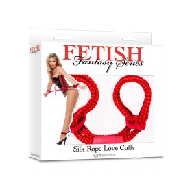 Fetish Fantasy Silk Rope Love Cuffs Red