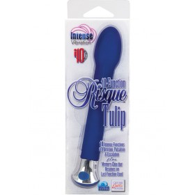 10 Function Risque Tulip Vibrator Waterproof 5.75 Inch Blue