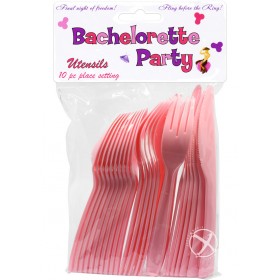 Bachelorette Party Utensils Pink 10 Per Pack
