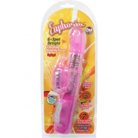 Euphoria Vibrator Waterproof 8 Inch Pink