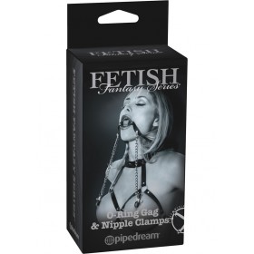 Fetish Fantasy O Ring Gag & Nipple Clamps Black Limited Edition