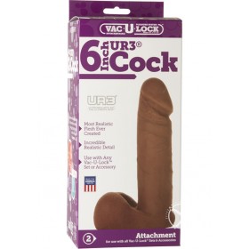 Vac U Lock 6 Inch UR3 Cock Dildo Flesh