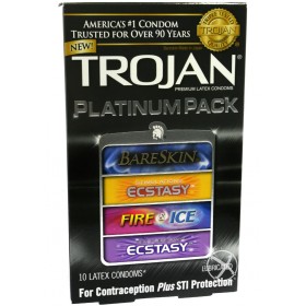 Trojan Platinum Pack Latex Condoms 10 Per Pack