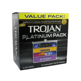 Trojan Platinum Pack Latex Condoms 26 Per Pack