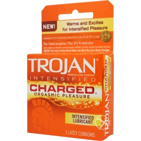 Trojan Intensified Charged Orgasmic Pleasure Condoms 3pk