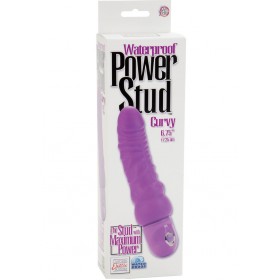 Power Stud Curvy Vibrator Waterproof Purple 6.75 Inch