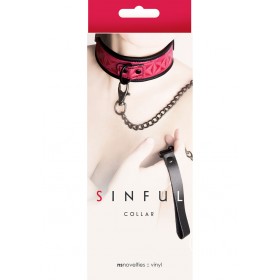 Sinful Vinyl Collar Pink Adjustable