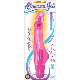 Light Up Orgasmic Gels Sensuous Jelly Vibrator Pink 7 Inch