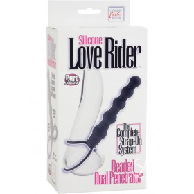 Silicone Love Rider Beaded Dual Penetrator Black