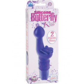 Silicone Butterfly Kiss Dual Motor Vibe Waterproof Purple