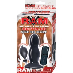 Ram Inflatable Vibrating Butt Plug 5 Inch Black