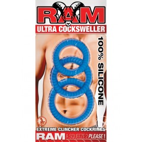Ram Ultra Cocksweller Silicone Cock Rings Waterproof Blue