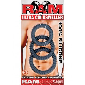 Ram Ultra Cocksweller Silicone Cock Rings Waterproof Black