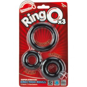 Ringo x3 3 Pack Cockrings 6 Packs Per Box Black