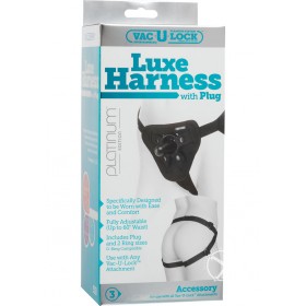 Vac U Lock Platinum Luxe Harness w/ Plug Black Adjust Up To 60 Inch Waist