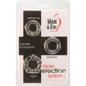 Adam & Eve Triple Erection System Jelly Cockring Set 3 Each