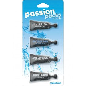 Passion Packs For Him Enhancement Creams .34 oz 4 Tubes Per Pack
