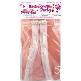 Bachelorette Party Light Up Party Veil Multi ColorFlashing Penis