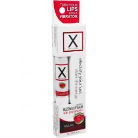 X On The Lips Buzzing Lip Balm w/ Pheromones Sizzling Strawberry .75 oz
