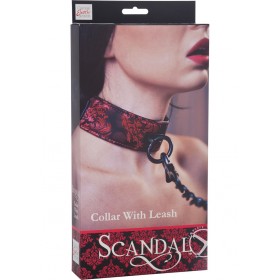 Scandal Collar With Leash Red/Black