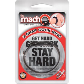 Macho 3 Snap Cock Ring Adjustable Black