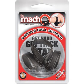 Macho 8 Style Ball Divider Cock Ring Adjustable Black