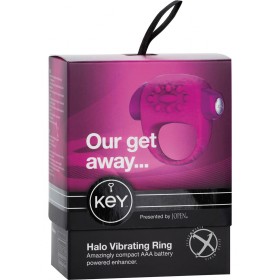 Key Halo Silicone Vibrating Ring Waterproof Raspberry Pink