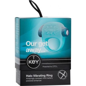Key Halo Silicone Vibrating Ring Waterproof Robin Egg Blue