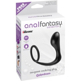 Anal Fantasy Ass-Gasm Cockring Plug Black 4 Inch