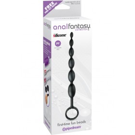 Anal Fantasy Silicone First Time Fun Beads 8.25 Inch Black