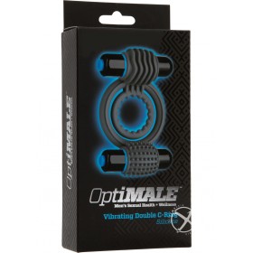 Optimale Silicone Vibrating Double C-Ring Waterproof Slate