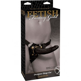 Fetish Fantasy Gold Designer Strap On Black/Gold 7 Inch