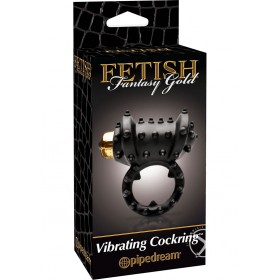 Fetish Fantasy Gold Cock Ring Black 1.25 Inch Diameter