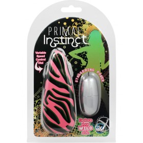 Primal Instinct Remote Control Bullet Zebra Print Pink