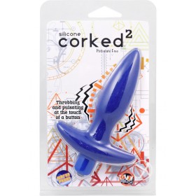 Corked 02 Silicone Anal Plug Waterproof Blue Small