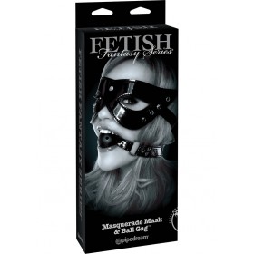 Fetish Fantasy Masquerade Mask and Ball Gag Set Black