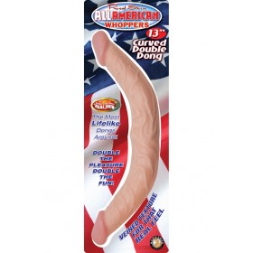 All American Whopper Curved Double Dong Flesh 13 Inch