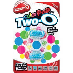 Color Pop Quickie Two O Dual Cockring Blue