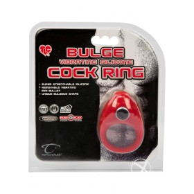 Bulge Vibrating Silicone Cock Ring Waterproof Red
