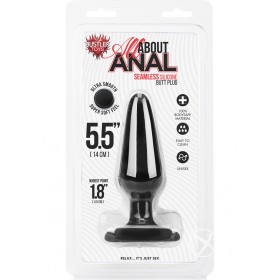 Hustler All About Anal Seamless Butt Plug Black 5.5 Inch