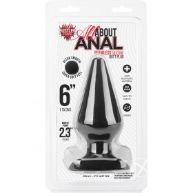 Hustler All About Anal Seamless Butt Plug Black 6 Inch