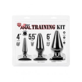 Hustler All About Anal Training Kit Anal Plugs Black 3 Each Per Kit