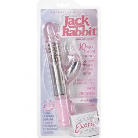 Thrusting Jack Rabbit Dual Vibe Waterproof Pink 4.75 Inch