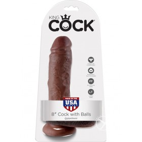 King Cock 8 Cock W/balls Brown