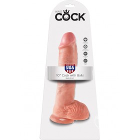 King Cock 10 Cock W/balls Flesh
