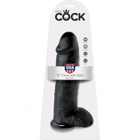 King Cock 12 Cock W/balls Black