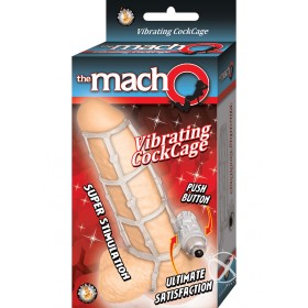 Macho Vibrating Cockcage Sleeve Waterproof Clear 5.5 Inch