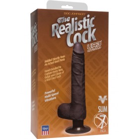 The Realistic Cock UR3 Vibrating Slim Dong Black 7 Inch