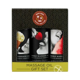 Hemp Seed Natural Body Care Edible Massage Oil Gift Set 3 Each 2 oz Bottles